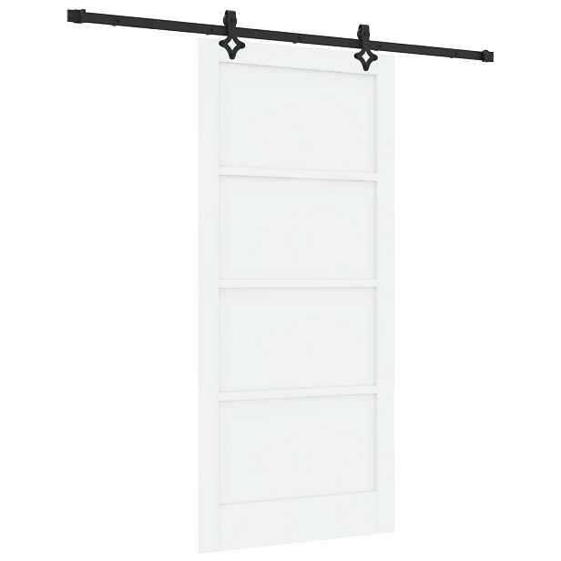 vidaXL Posuvné dveře 93 x 202 cm Kompozitní dřevo Bílá a černá