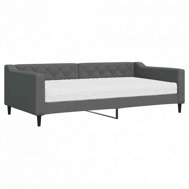 vidaXL Válenda s matrací tmavě šedá 100 x 200 cm textil
