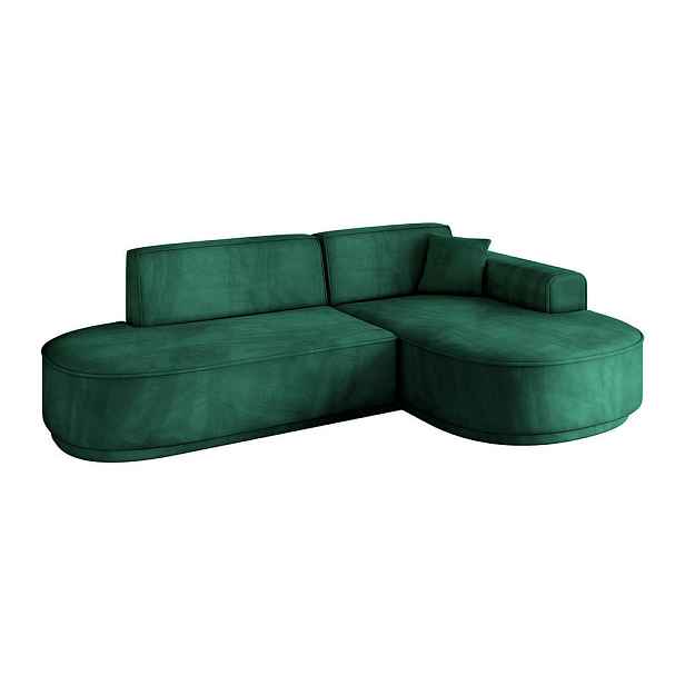 ALTDECOR ROHOVÁ SEDAČKA s otomanem, pravá MARI-L1-v3 243x171x83 Zelená Velur