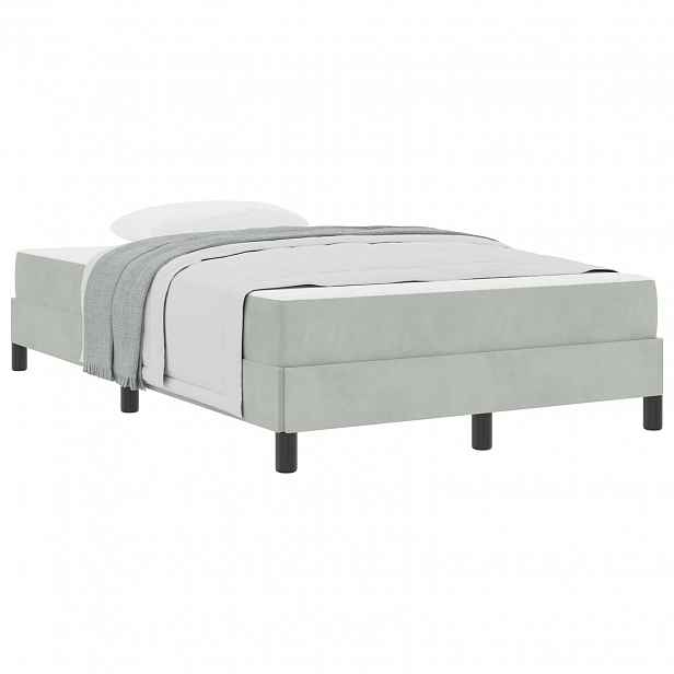 vidaXL Postel s boxspringem s matrací Světle šedá 120 x 220 cm textil