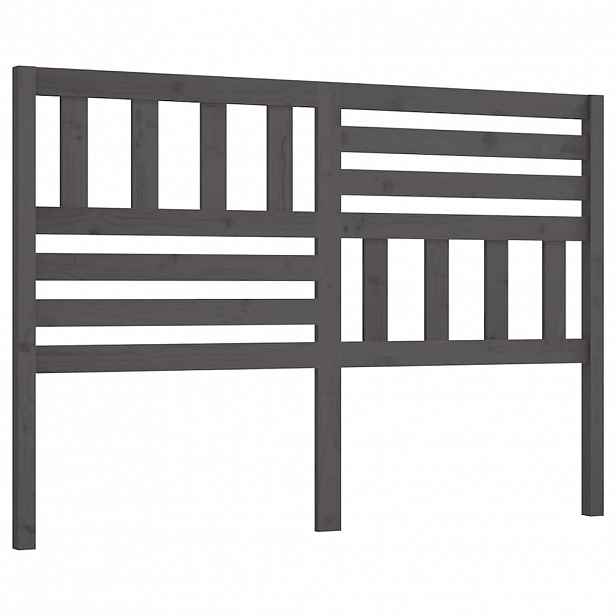 vidaXL Čelo postele šedé 126 x 4 x 100 cm masivní borovice