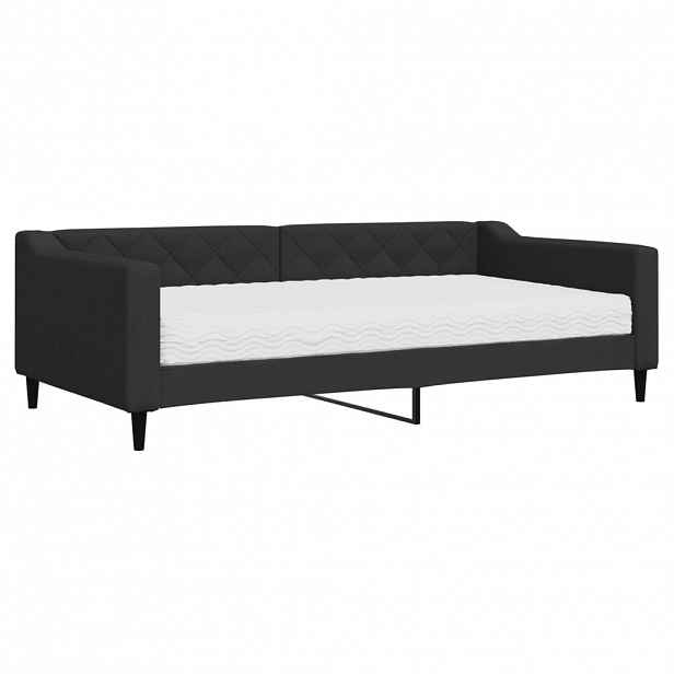vidaXL Válenda s matrací černá 100 x 200 cm textil