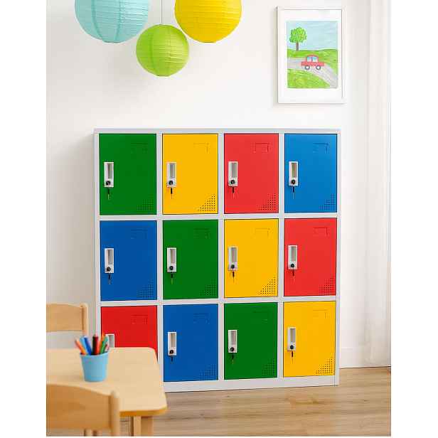 Kovová šatní skříň do mateřských a základních škol Rio Color