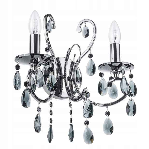 Italux Nástěnné svítidlo Barocco Led s krystaly Chrom/Černá MB72709-2BCH