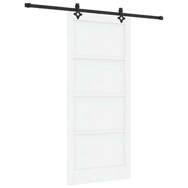 vidaXL Posuvné dveře 93 x 211 cm Kompozitní dřevo Bílá a černá