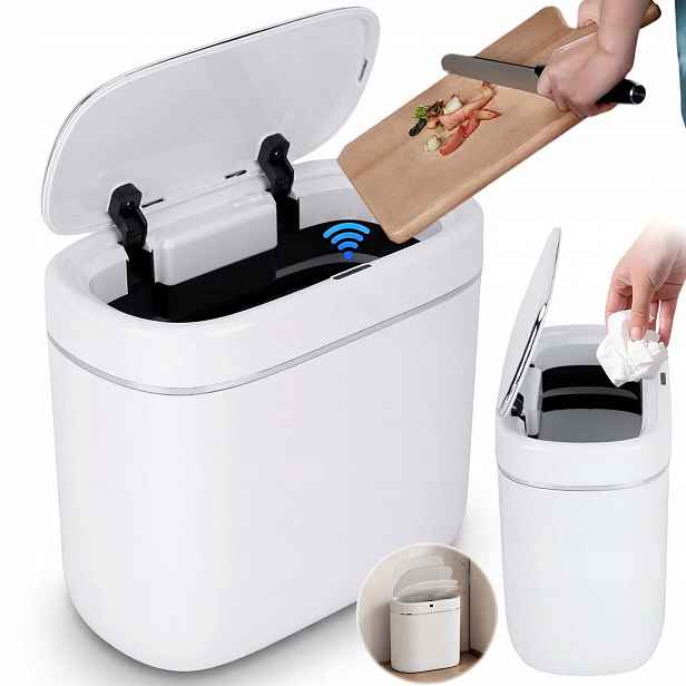 Automatický Odpadkový Koš S Voděodolným Senzorem 7L Bílý