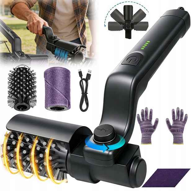 Elektrický Kartáč Na Gril 450 Ot/min, Kartáč Se Otáčí O 180° Černý