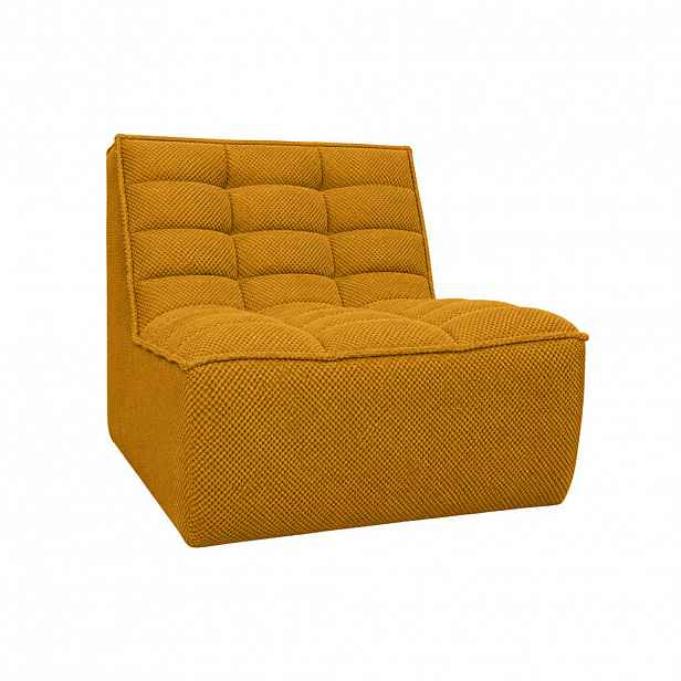 Kaiser Möbel KŘESLO, lounge křeslo, plyšová tkanina Pop, Hořčicová, LAZY