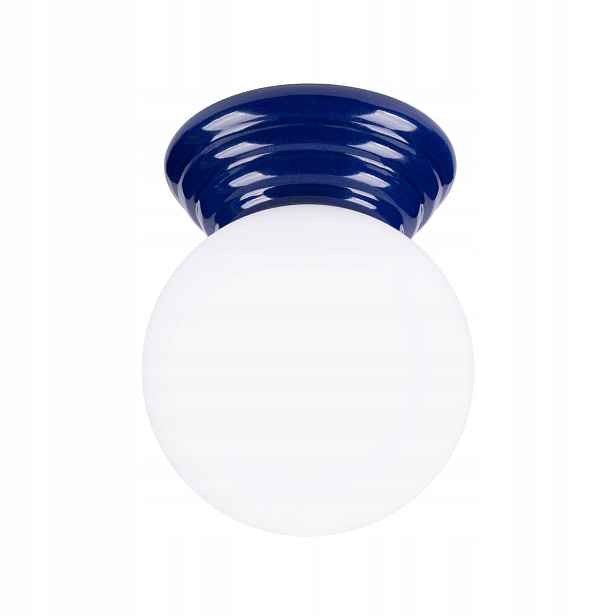Sollux Lighting Stropní svítidlo do koupelny skleněná koule ultramarínová G9 IP44