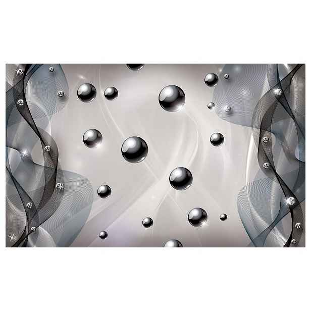 Tapeta Stříbrné Diamanty Abstrakce Metalíza Černá Elegance 208x146 lepidlo