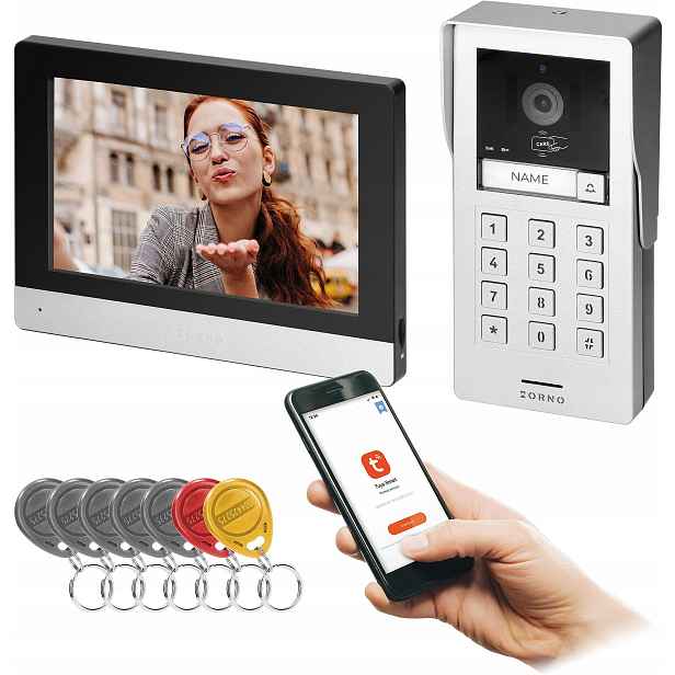 Videozvoňek Orno OR-VID-MA-1080/B 8" Dotykový Wifi Tuya Rfid K