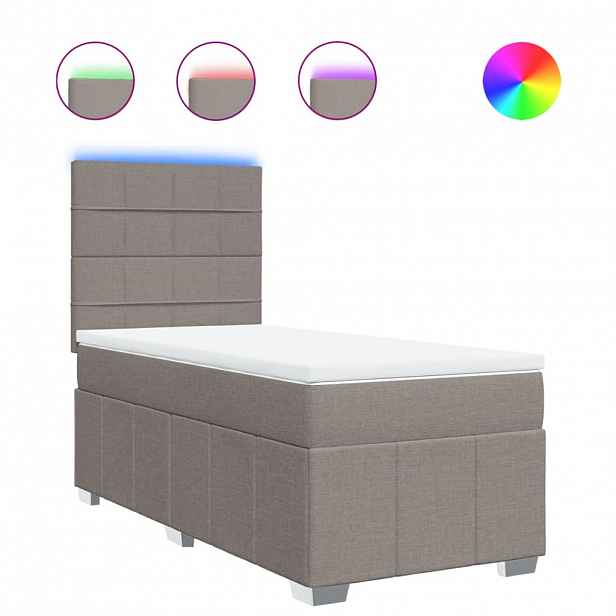 vidaXL Box spring postel s matrací taupe 90x200 cm textil