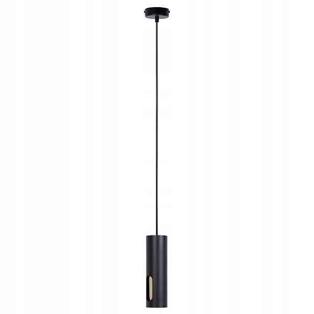 Moderní závěsná lampa, černá zlatá tuba do kuchyně nad ostrovní bar Sigma