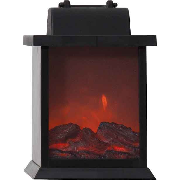Černý LED krb na baterky Fireplace – Star Trading