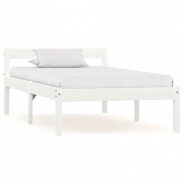 vidaXL Rám postele bílý masivní borové dřevo 90 x 200 cm