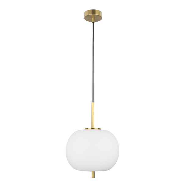 Bílé/v mosazné barvě skleněné závěsné svítidlo ø 30 cm Lato – Nova Luce