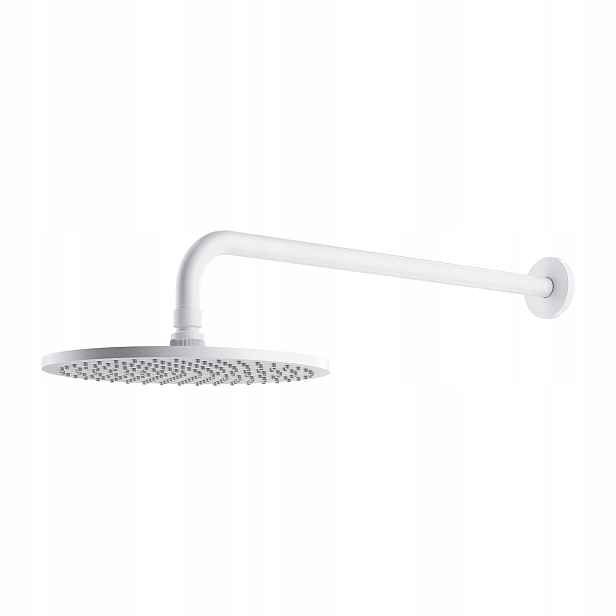 Dešťová Sprcha Slim S Mosazným Ramenem 25 CM Bílá Matná Omnires