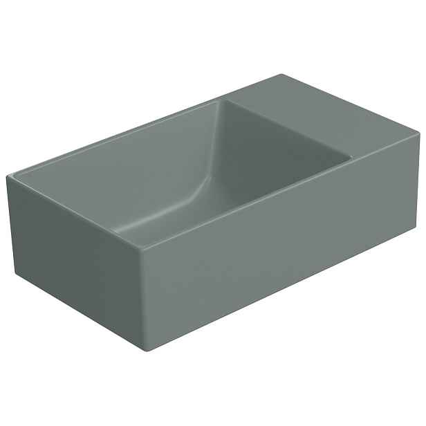GSI KUBE X keramické umývátko 40x23cm, bez otvoru, pravé/levé, agave mat