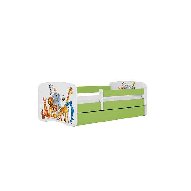 Kocot kids Dětská postel Babydreams zvířátka zelená, varianta 80x160, bez šuplíků, bez matrace