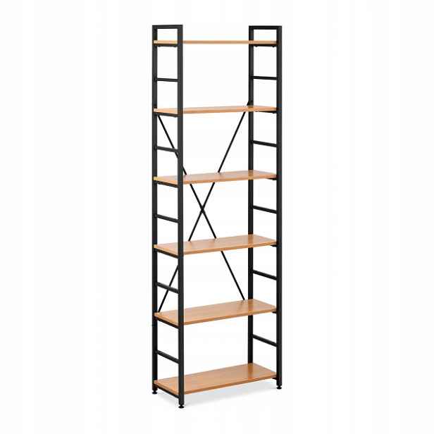 Regál Na Knihy Fromm & Starck 6 Polic 60x28x182 cm Kovový Černý