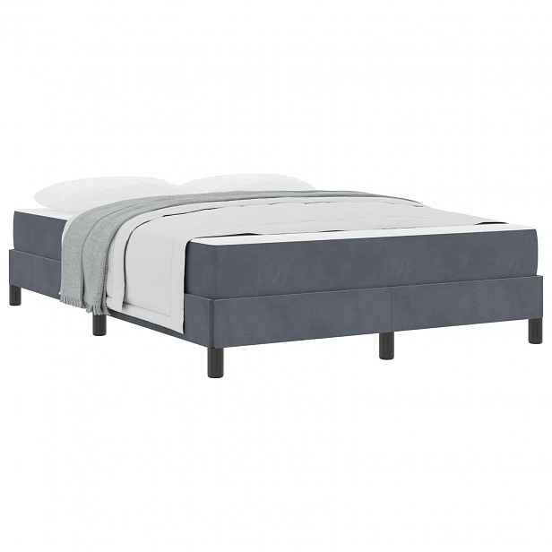 vidaXL Postel s boxspringem s matrací Tmavě šedá 160 x 220 cm textil