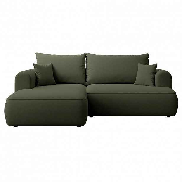 Selsey ROHOVÁ ROZKLÁDACÍ POHOVKA Ovo Mini olivově zelená, se sametovým potahem Easy Clean