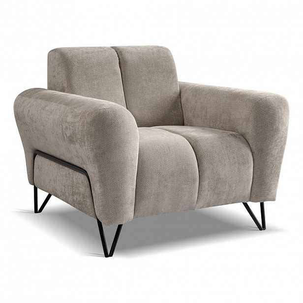 Beautysofa RELAXAČNÍ křeslo Volare s kovovými nohami, cappuccino