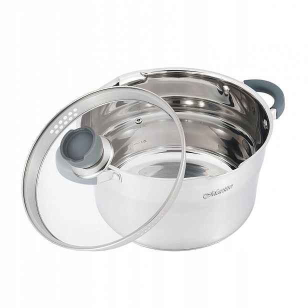 Ocelový Hrnec s indukční poklicí 18 cm 2,4 l Maestro MR-3507-18
