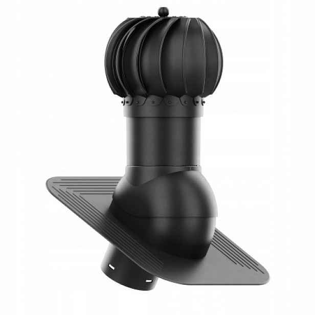 Rotační krb Rotoline pod asfaltový šindel/pape fi 150 mm, kulatý, černý