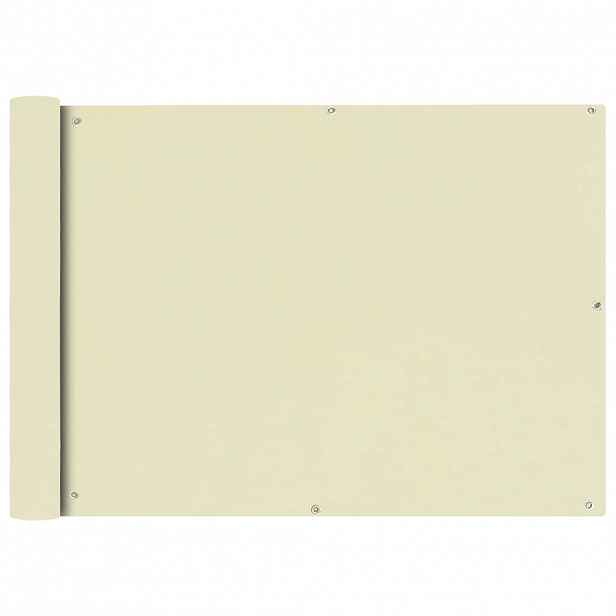 vidaXL Balkónová zástěna z oxfordské látky 75x600 cm krémová