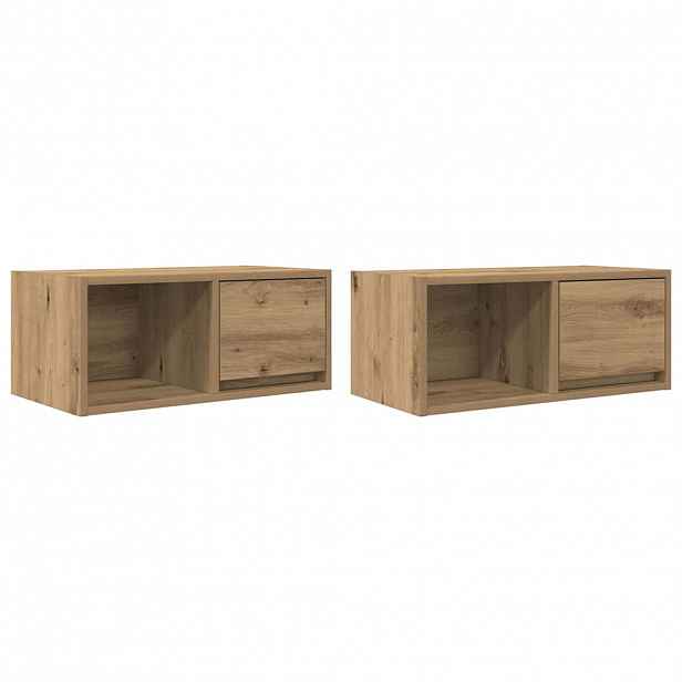 vidaXL TV skříňky 2 ks Dub Artisan 60x31x25,5 cm Dřevěné konstrukce
