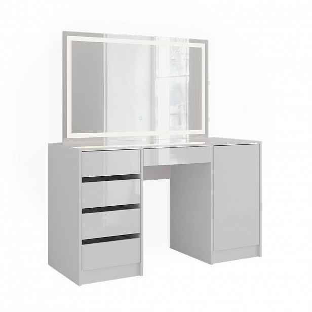 Vicco TOALETNÍ STOLEK Sherry Bílá/bílý vysoký lesk 128.2 cm s LED zrcadlem