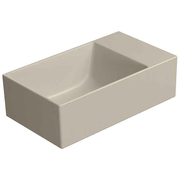 GSI KUBE X keramické umývátko 40x23cm, bez otvoru, pravé/levé, creta mat