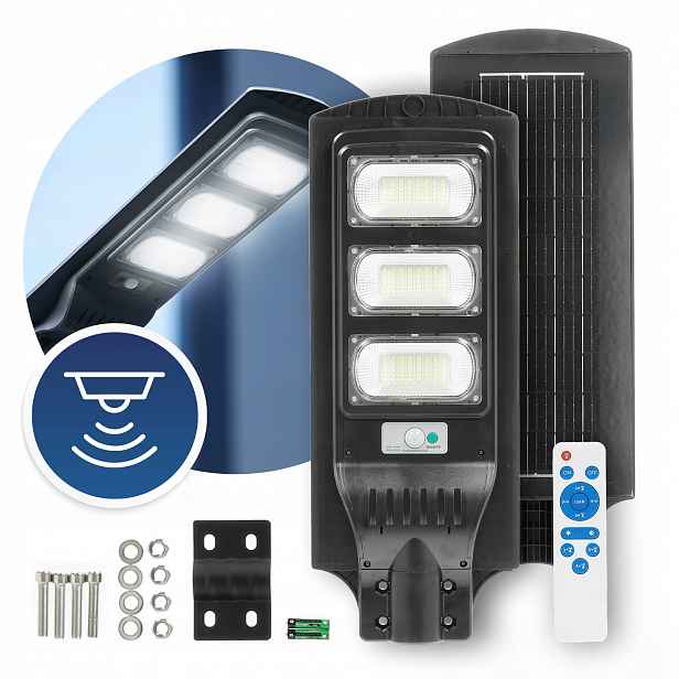 Led silniční svítidlo 8W Solární Lampa Barva Studená 6500K Snímač pohybu IP54