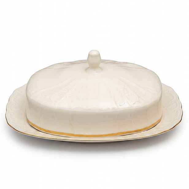 Porcelánová máslenka Bernadotte Ivory Gold se zlatým okrajem