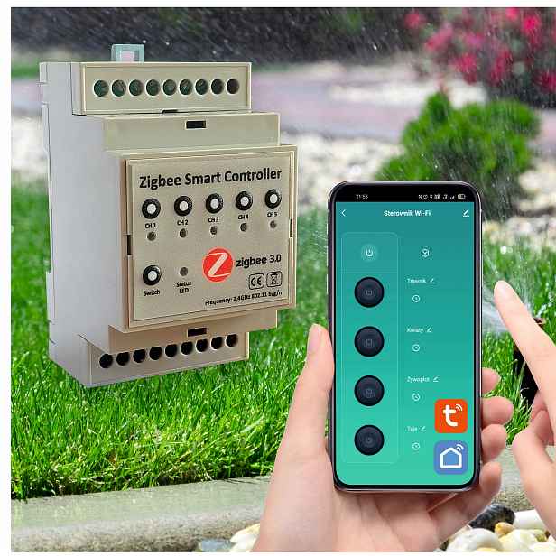 Regulátor zavlažování Zigbee 5 sekcí 24VAC