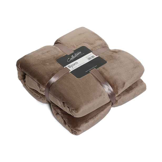 Taupe chlupatý pléd Bjorn - 150*200 cm Collectione