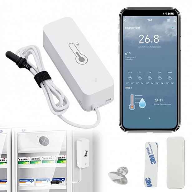 Teploměr Vlhkoměr Snímač vlhkosti a teploty WiFi Tuya Smart Dom