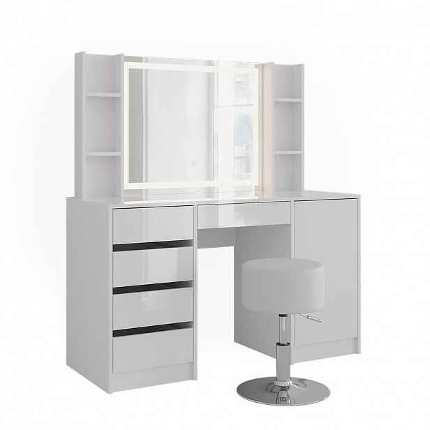 Vicco TOALETNÍ STOLEK Sherry Bílá/bílý vysoký lesk 128.2 cm 5 dílů