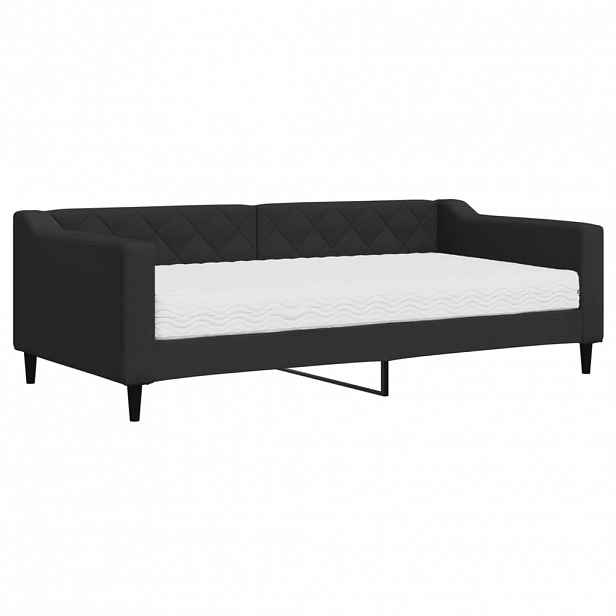 vidaXL Válenda s matrací černá 90 x 190 cm textil