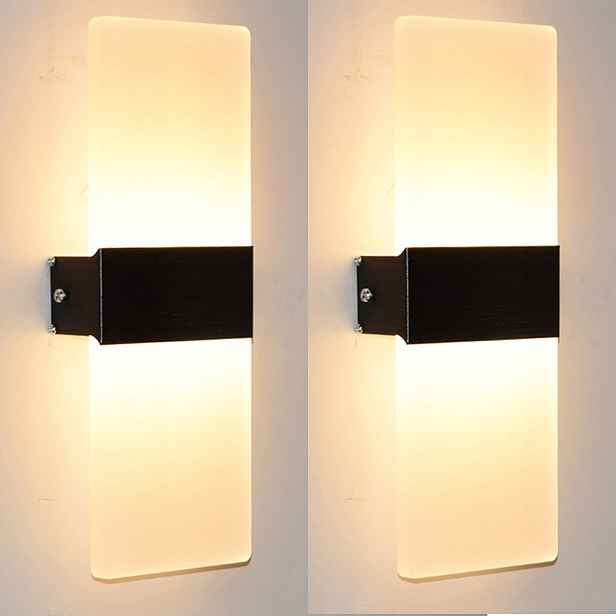 Nástěnné Led svítidlo 2 ks, moderní akrylový stmívač