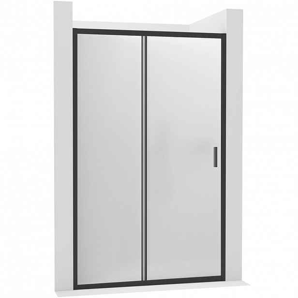 Sprchové posuvné dveře Varone LINE L/P - 6 mm - černá matná, mléčné sklo - 160x195 cm