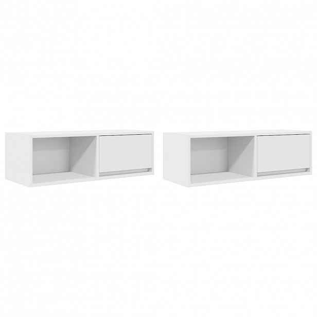 vidaXL TV skříňky 2 ks Bílá 80x31x25,5 cm Dřevěná konstrukce