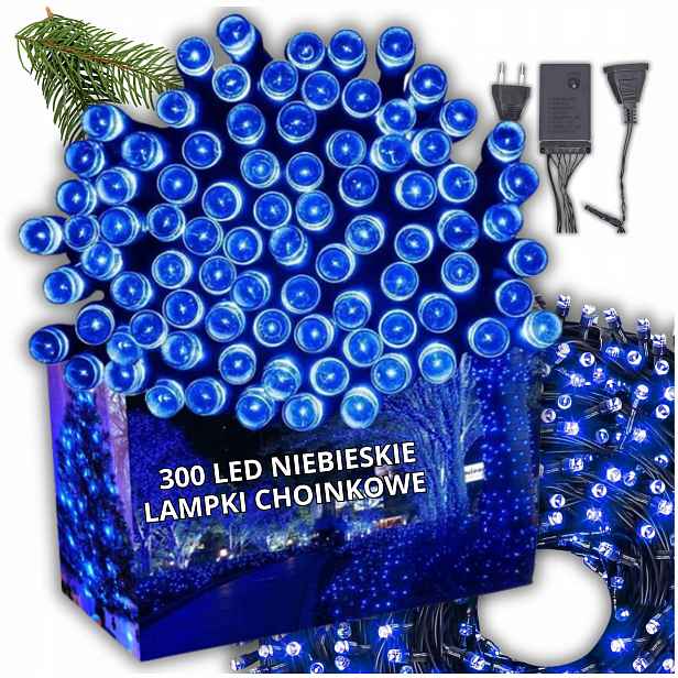 Výkonné Vánoční Osvětlení Na Stromeček 300 Led 21 m Dlouhé Vánoční, Zew/wew Modré