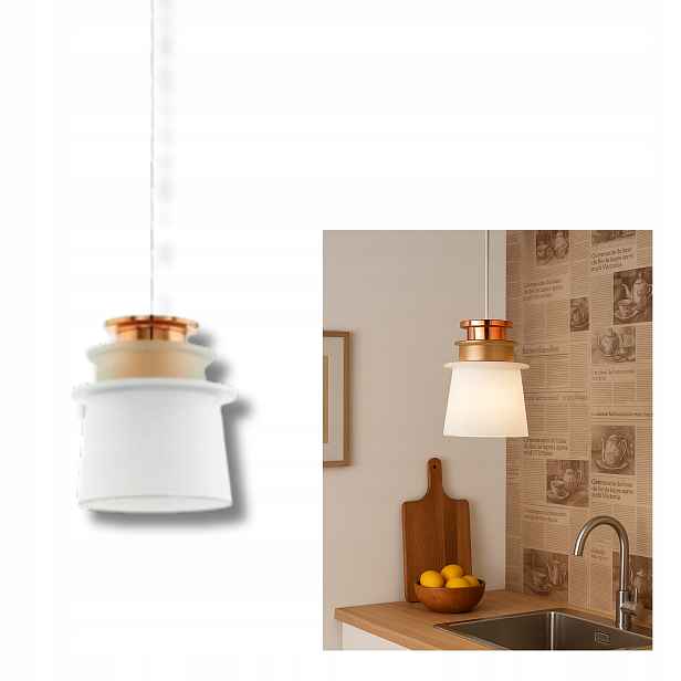 Závěsná lampa Eglo Scazon skandinávská bílá měděná obývací pokoj dům