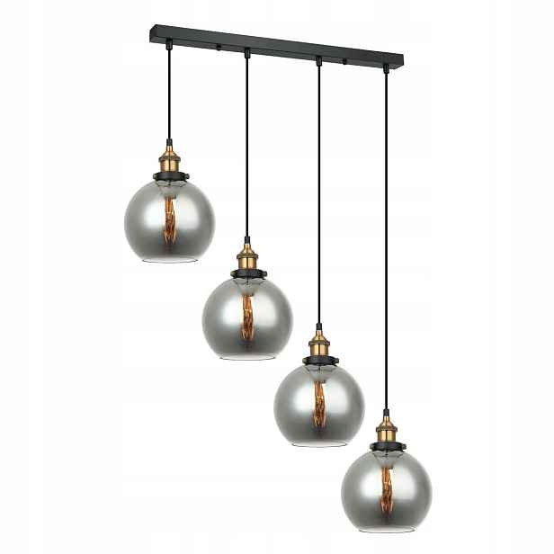 Závěsná lampa Lustr Stropní Svítidlo Stropní 4xE27 Černá Zlatá Cardena Italux