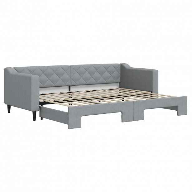 vidaXL Válenda s přistýlkou světle šedá 80 x 200 cm textil