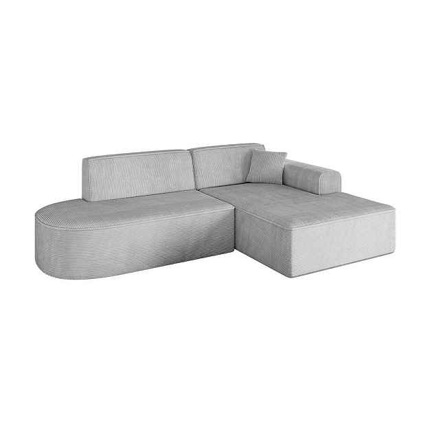 ALTDECOR ROHOVÁ SEDAČKA s otomanem, pravá IREA-L1-v3 232x165x77 Šedá Manšestr