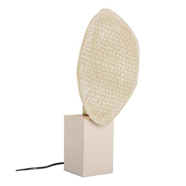 Béžová kovová stolní lampa s kovovým stínidlem (výška 46 cm) Neev – Bizzotto