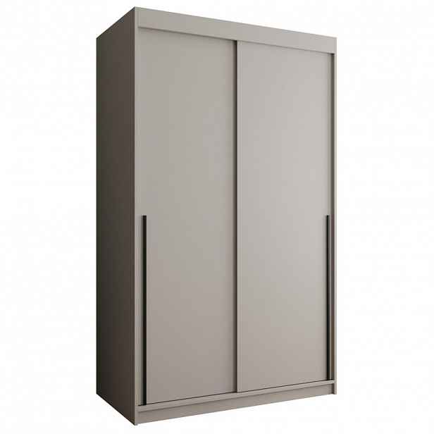 Home Collective ŠATNÍ SKŘÍŇ S POSUVNÝMI DVEŘMI 120 cm šířka, kašmírová s černým úchytem